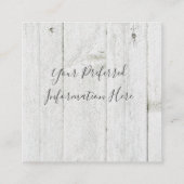 Daisies Faux Wood Persoonlijke naam Vierkante Visitekaartje (Achterkant)