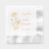 Daisies Floral Baby shower Folie Servetten (Voorkant)