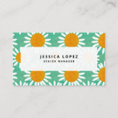 Daisies Floral Cutouts Pattern Professional Visitekaartje (Voorkant)