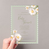 Daisies Floral Elegant Baby Shower Acryl Uitnodigingen (Insitu (Draagbaar))