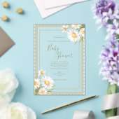 Daisies Floral Elegant Baby Shower Acryl Uitnodigingen (Insitu (Huwelijk))