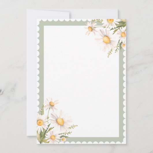 Daisies Floral Elegant Baby shower Kaart (Achterkant)