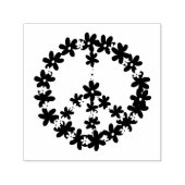 Daisies Floral Peace Sign Zelfinktende Stempel (Design)