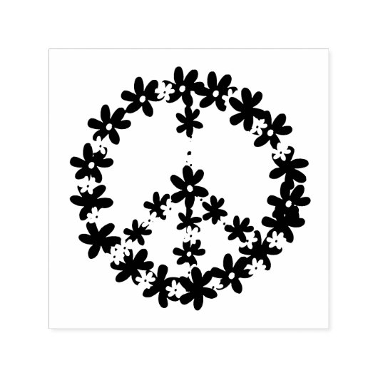 Daisies Floral Peace Sign Zelfinktende Stempel (Design)