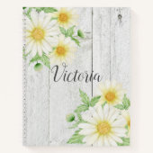 Daisies Floral Personalized Script Rustic Notitieboek (Voorkant)