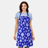 Daisies Floral Spring Unique Blue Bold Retro Schort (Gedragen)