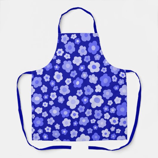 Daisies Floral Spring Unique Blue Bold Retro Schort (Voorkant)