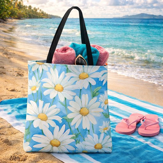Daisies Floral Tote Bag