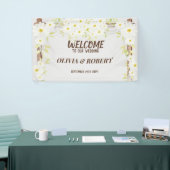 Daisies Floral welkom op ons huwelijksfeest Banner (Beurs)