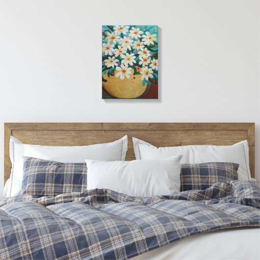 Daisies flower arrangement canvas afdruk (Insitu (Slaapkamer))
