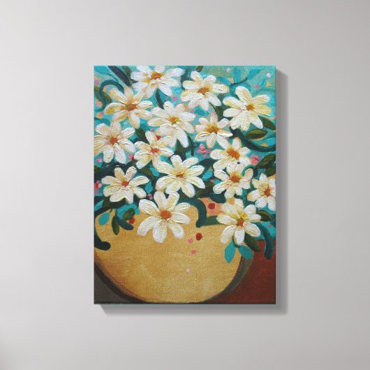Daisies flower arrangement canvas afdruk (Voorkant)