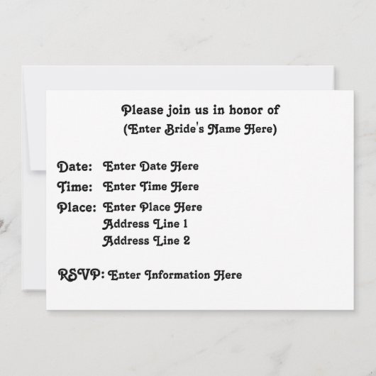 Daisies Flower Bridal Wedding Shower Uitnodiging (Achterkant)