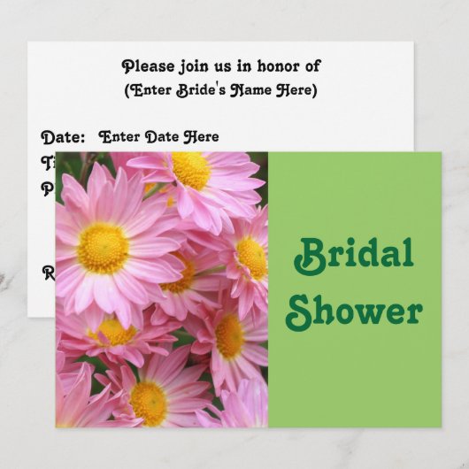 Daisies Flower Bridal Wedding Shower Uitnodiging (Voorkant / Achterkant)