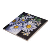Daisies flower ceramic tile coasters tegeltje (Zijkant)