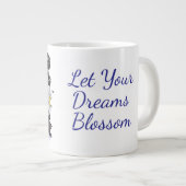 Daisies flower Let your dream blossom mug Grote Koffiekop (Voorkant rechts)
