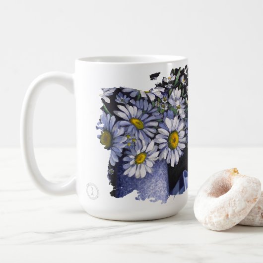 Daisies flower Let your dream blossom mug Koffiemok (Met donut)