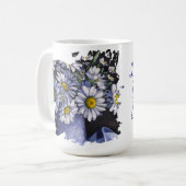Daisies flower Let your dream blossom mug Koffiemok (Voorkant links)