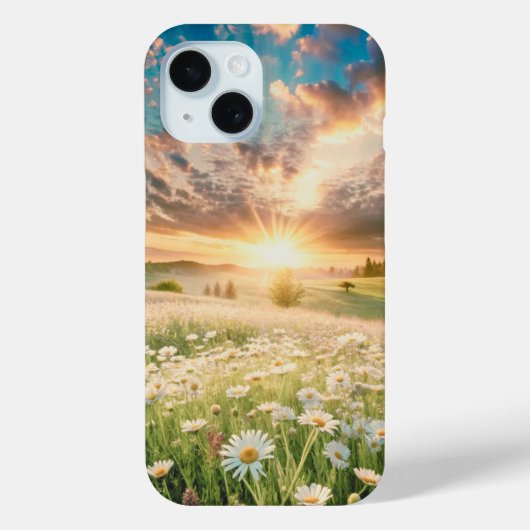 Daisies Flowers Meadow Sunrise Case-Mate iPhone Case (Achterkant)