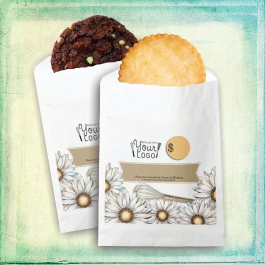 Daisies fluistert gepersonaliseerde bakkerijverpak bedankzakje