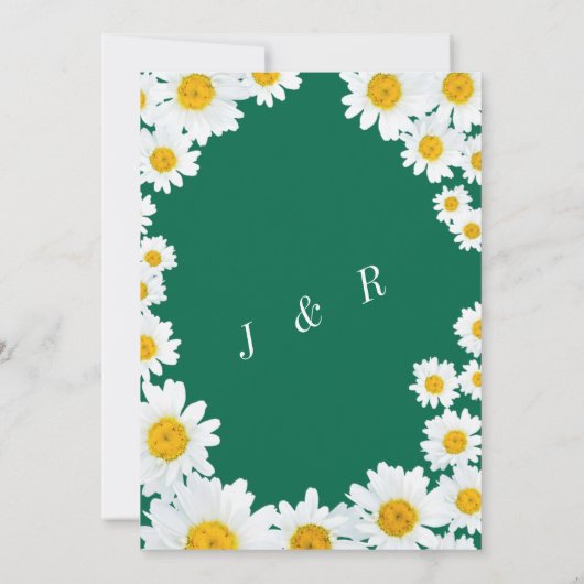 Daisies Framed Fresh Colors Wedding Invitation (Achterkant)