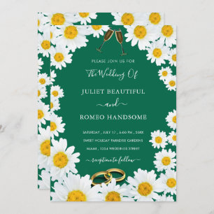 Daisies Framed Fresh Colors Wedding Invitation
