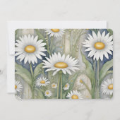 Daisies Garden Elegant Nouveau bruiloft Uitnodigin Kaart (Achterkant)