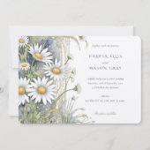 Daisies Garden Elegant Nouveau bruiloft Uitnodigin Kaart (Voorkant)