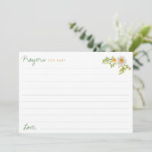 Daisies Geel & Wit Baby shower Gebed Kaart (Staand voorkant)