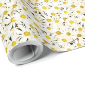 Daisies Geel Wit Bloemen Natuur Sjabloon Cadeaupapier (Rol Hoek)