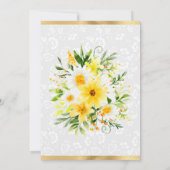 Daisies & Geel Zomer Bloemen Gouden Folie Zoet 16 Kaart (Achterkant)