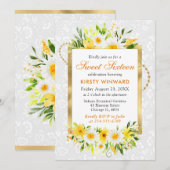 Daisies & Geel Zomer Bloemen Gouden Folie Zoet 16 Kaart (Voorkant / Achterkant)