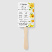 Daisies & Gele Zomerbloemen Trouwprogramma Handwaaier (Achterkant)