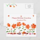 Daisies gelukkige verjaardag briefkaart (Voorkant / Achterkant)