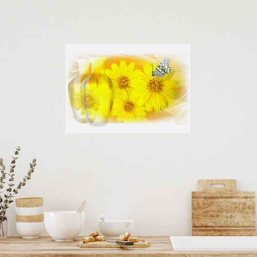 Daisies gereflecteerd - Fine Art Poster (Keuken)
