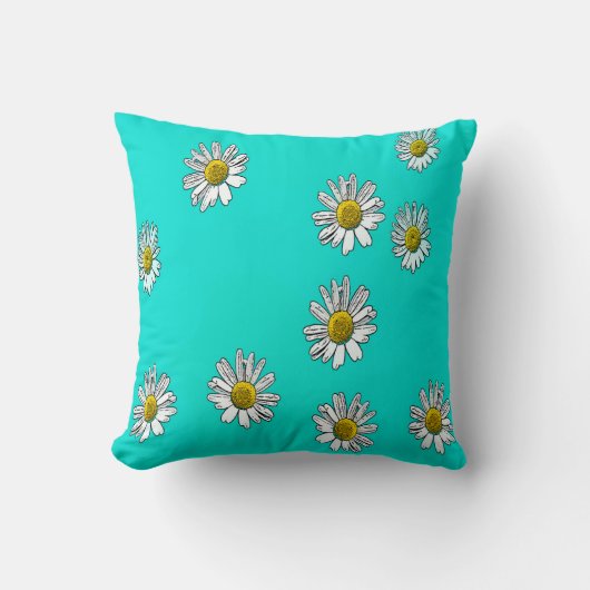 Daisies getekend kussen (Voorkant)