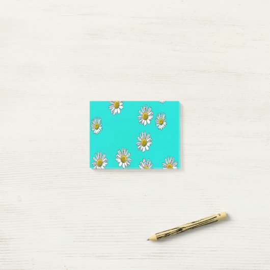 Daisies getekend post-it® notes (Op bureau)