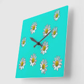 Daisies getekend vierkante klok (Hoek)