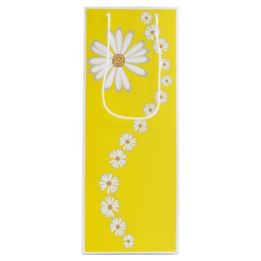 Daisies Gift Bag Wijn Cadeautas (Voorkant)