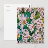 Daisies, groen substraat, abstractie. briefkaart (Voorkant / Achterkant)
