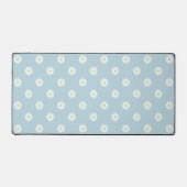 Daisies Illustratief Patroon op Bord Blauw Bureaumat (Voorkant)