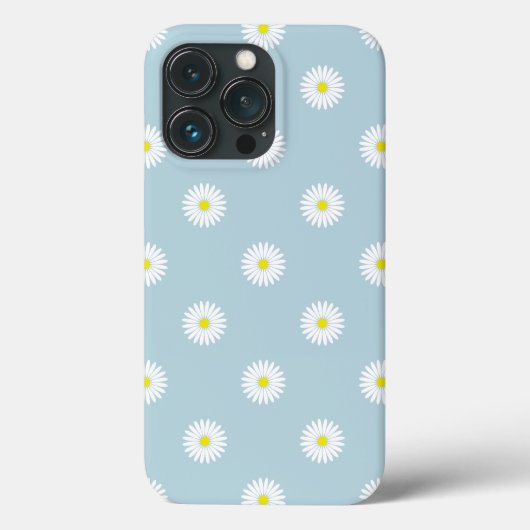 Daisies Illustratief Patroon op Bord Blauw Case-Mate iPhone Case (Achterkant)