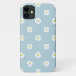 Daisies Illustratief Patroon op Bord Blauw Case-Mate iPhone Case
