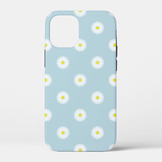 Daisies Illustratief Patroon op Bord Blauw Case-Mate iPhone Case (Achterkant)