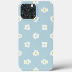 Daisies Illustratief Patroon op Bord Blauw Case-Mate iPhone Case