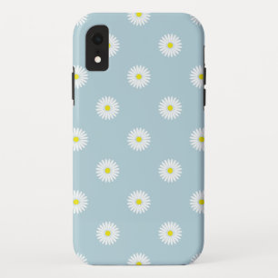 Daisies Illustratief Patroon op Bord Blauw Case-Mate iPhone Case
