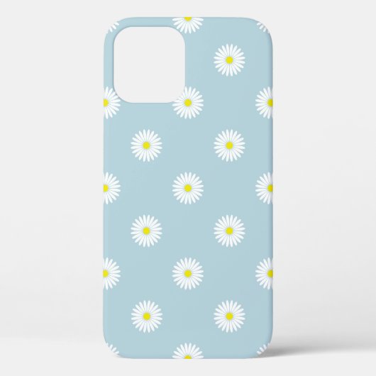 Daisies Illustratief Patroon op Bord Blauw Case-Mate iPhone Case (Achterkant)