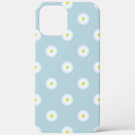 Daisies Illustratief Patroon op Bord Blauw Case-Mate iPhone Case (Achterkant)
