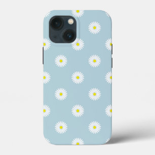 Daisies Illustratief Patroon op Bord Blauw Case-Mate iPhone Case