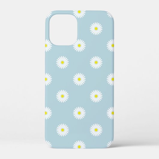 Daisies Illustratief Patroon op Bord Blauw Case-Mate iPhone Case (Achterkant)