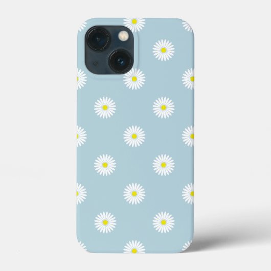 Daisies Illustratief Patroon op Bord Blauw Case-Mate iPhone Case (Achterkant)